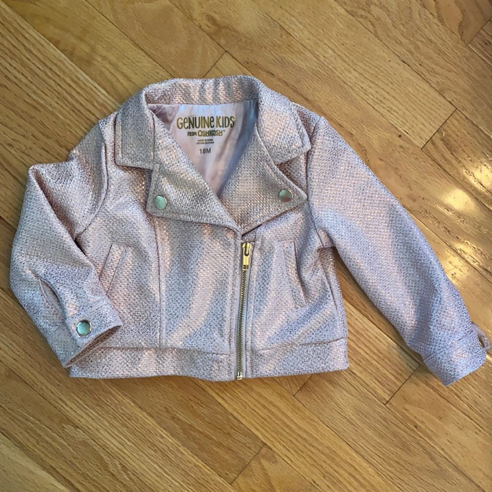 Girls 18m shiny pink moto